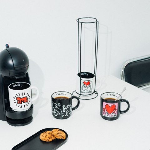 Keith Haring - Zestaw kubków ceramicznych ze stojakiem 300 ml 4 szt.
