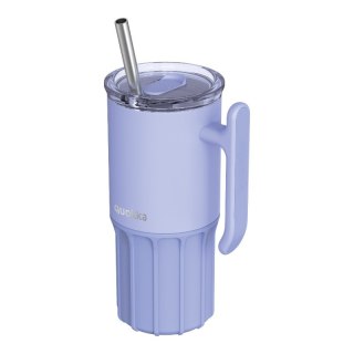 Quokka Umi - Kubek termiczny ze stali nierdzewnej 720 ml ze słomką i silikonową podstawką (Lavender)