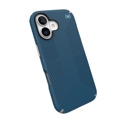 Speck Presidio2 Grip MagSafe - Etui iPhone 17 (Deep Sea/Silver Metallic)