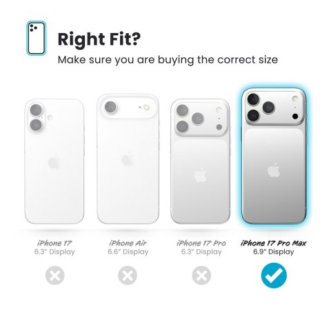 Speck Presidio2 Grip MagSafe - Etui iPhone 17 Pro Max (Deep Sea/Silver Metallic)