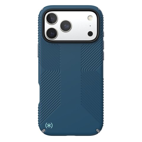 Speck Presidio2 Grip MagSafe - Etui iPhone 17 Pro Max (Deep Sea/Silver Metallic)