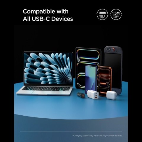 Spigen EB10015CC Essential - Kabel USB-C do USB-C PD 100W 1.5m (Biały)