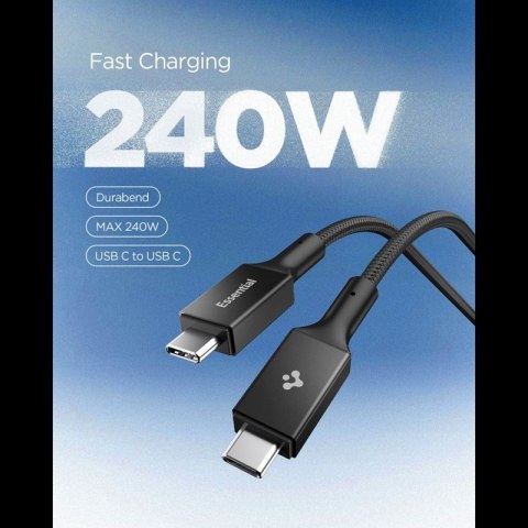 Spigen EB24015CC Essential - Kabel USB-C do USB-C PD 240W 1.5m (Czarny)