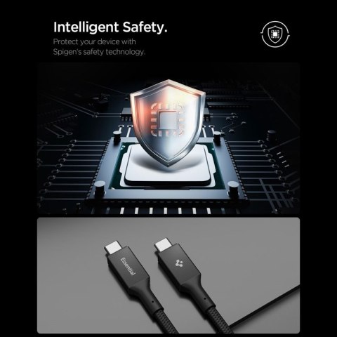 Spigen EB24015CC Essential - Kabel USB-C do USB-C PD 240W 1.5m (Czarny)