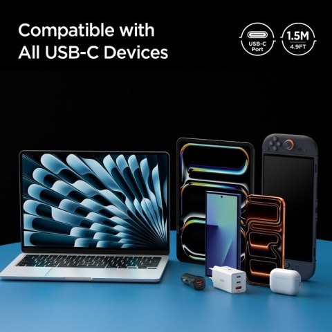Spigen EB24015CC Essential - Kabel USB-C do USB-C PD 240W 1.5m (Czarny)