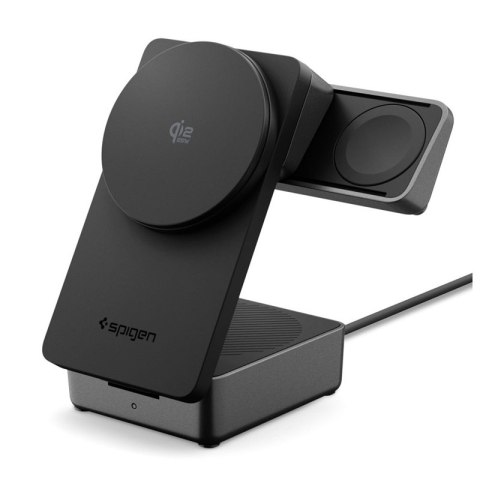 Spigen EF323MQ Essential - Ładowarka indukcyjna MagSafe 3w1 do iPhone, AirPods i Apple Watch 25W Qi 2.2 (Czarny)