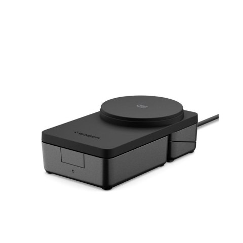 Spigen EF323MQ Essential - Ładowarka indukcyjna MagSafe 3w1 do iPhone, AirPods i Apple Watch 25W Qi 2.2 (Czarny)