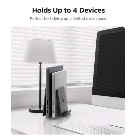 Spigen LD208S4 Vertical Laptop Stand - Aluminiowy organizer / stojak na 4 urządzenia (Space Grey)