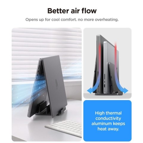 Spigen LD208S4 Vertical Laptop Stand - Aluminiowy organizer / stojak na 4 urządzenia (Space Grey)