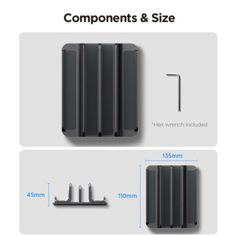 Spigen LD208S4 Vertical Laptop Stand - Aluminiowy organizer / stojak na 4 urządzenia (Space Grey)