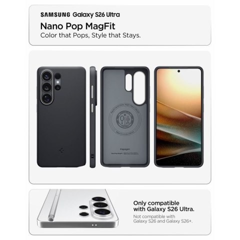 Spigen Nano Pop Mag MagSafe - Etui do Samsung Galaxy S26 Ultra (Black Sesame)