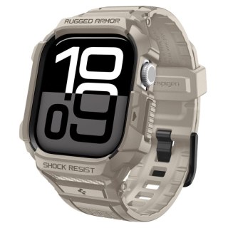 Spigen Rugged Armor Pro V2 - Pasek z obudową do Apple Watch 10 / 11 46 mm (Dune Beige)