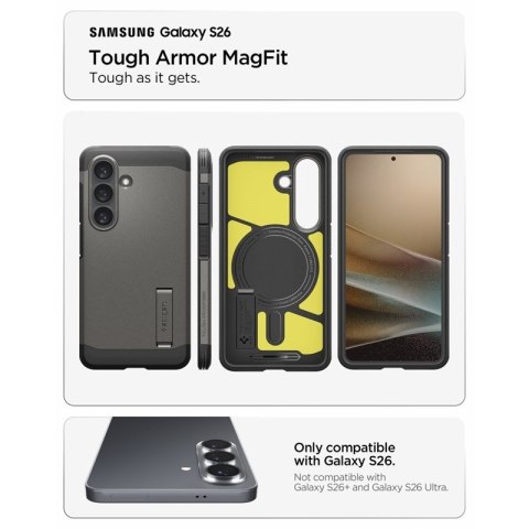 Spigen Tough Armor MagSafe - Etui do Samsung Galaxy S26 (Gunmetal)