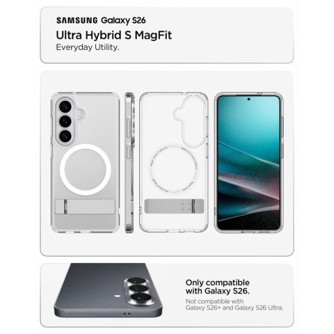 Spigen Ultra Hybrid S Mag MagSafe - Etui do Samsung Galaxy S26 (Clear/White)