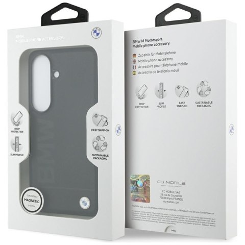 BMW Leather Hot Stamp MagSafe - Etui Samsung Galaxy S26 (czarny)