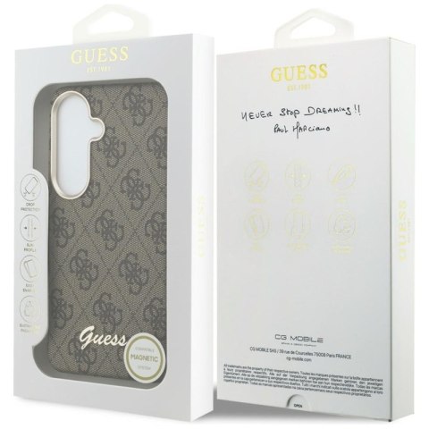 Guess 4G Script MagSafe - Etui Samsung Galaxy S26 (brązowy)