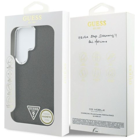 Guess Fixed Glitter Triangle MagSafe - Etui Samsung Galaxy S26 Ultra (czarny)
