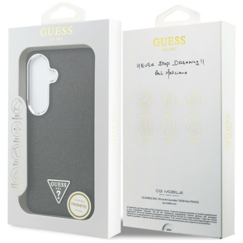 Guess Fixed Glitter Triangle MagSafe - Etui Samsung Galaxy S26 (czarny)