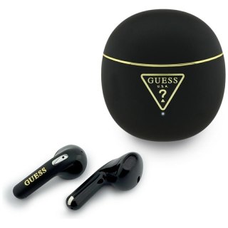 Guess Gold Line Triangle - Słuchawki Bluetooth TWS + etui ładujące (czarny)