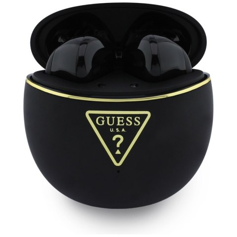 Guess Gold Line Triangle - Słuchawki Bluetooth TWS + etui ładujące (czarny)