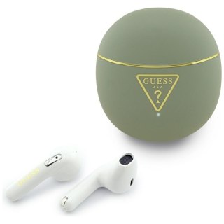 Guess Gold Line Triangle - Słuchawki Bluetooth TWS + etui ładujące (khaki)