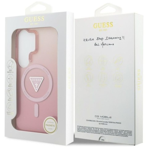 Guess IML Gradient Triangle MagSafe - Etui Samsung Galaxy S26 Ultra (różowy)