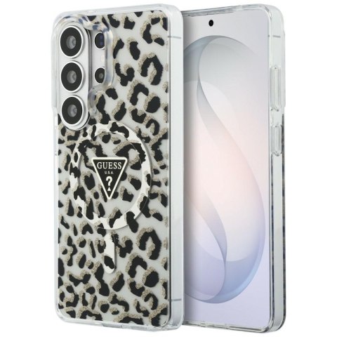 Guess IML Leopard Print Triangle MagSafe - Etui Samsung Galaxy S26 Ultra (czarny)