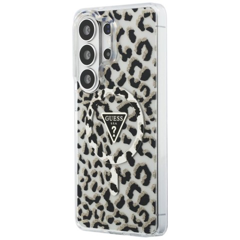 Guess IML Leopard Print Triangle MagSafe - Etui Samsung Galaxy S26 Ultra (czarny)