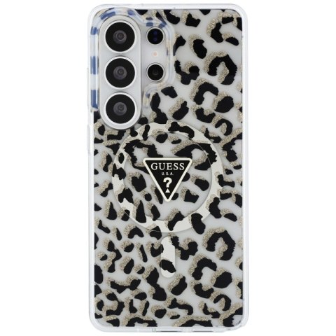 Guess IML Leopard Print Triangle MagSafe - Etui Samsung Galaxy S26 Ultra (czarny)