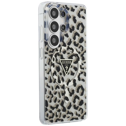Guess IML Leopard Print Triangle MagSafe - Etui Samsung Galaxy S26 Ultra (czarny)
