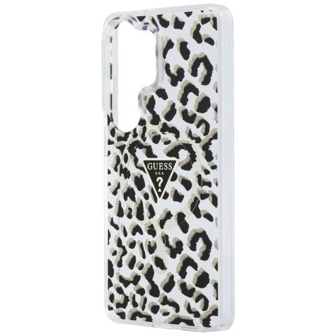Guess IML Leopard Print Triangle MagSafe - Etui Samsung Galaxy S26 Ultra (czarny)