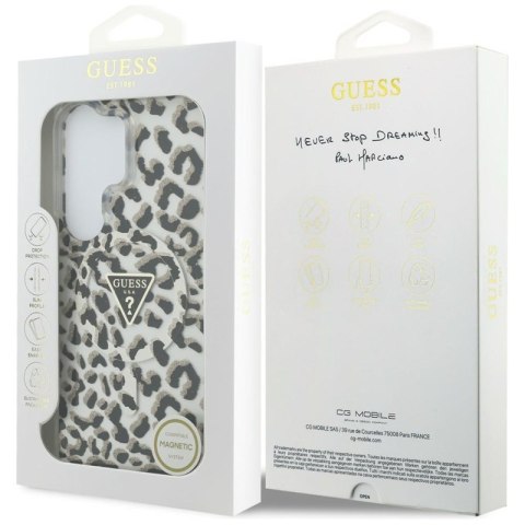 Guess IML Leopard Print Triangle MagSafe - Etui Samsung Galaxy S26 Ultra (czarny)