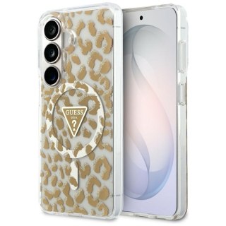 Guess IML Leopard Print Triangle MagSafe - Etui Samsung Galaxy S26 (brązowy)