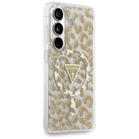 Guess IML Leopard Print Triangle MagSafe - Etui Samsung Galaxy S26 (brązowy)