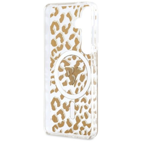 Guess IML Leopard Print Triangle MagSafe - Etui Samsung Galaxy S26 (brązowy)