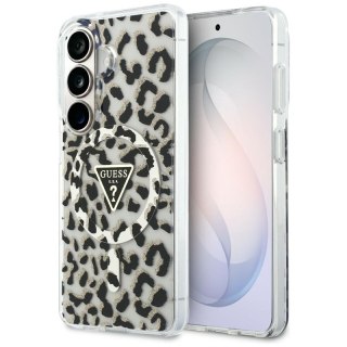 Guess IML Leopard Print Triangle MagSafe - Etui Samsung Galaxy S26 (czarny)