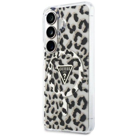 Guess IML Leopard Print Triangle MagSafe - Etui Samsung Galaxy S26 (czarny)