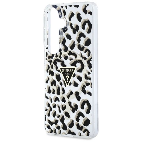 Guess IML Leopard Print Triangle MagSafe - Etui Samsung Galaxy S26 (czarny)