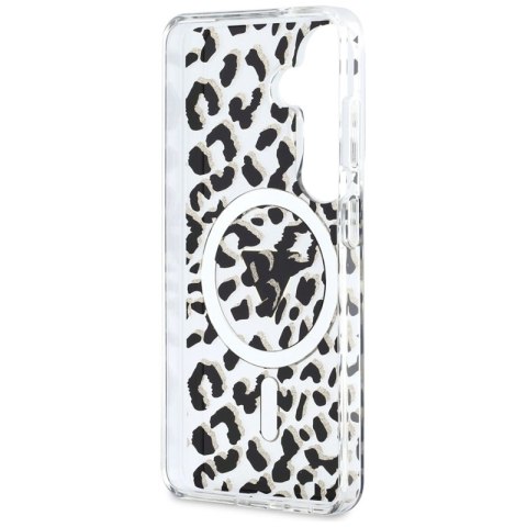 Guess IML Leopard Print Triangle MagSafe - Etui Samsung Galaxy S26 (czarny)