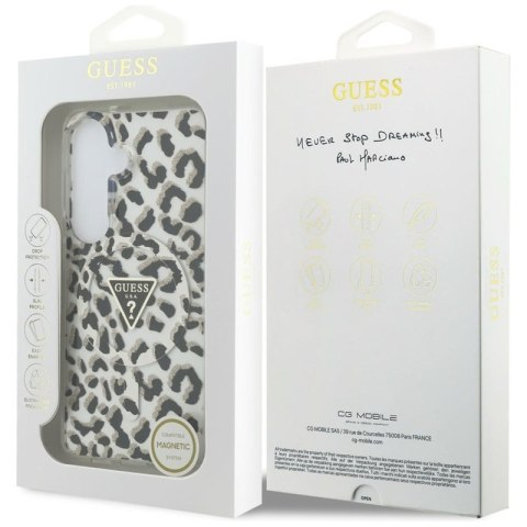 Guess IML Leopard Print Triangle MagSafe - Etui Samsung Galaxy S26 (czarny)