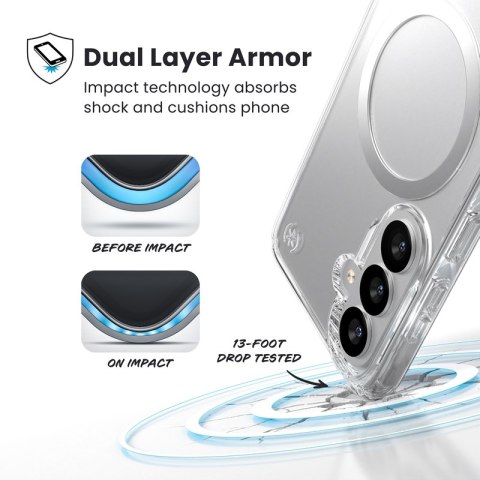 Speck Presidio Perfect-Clear Magnet - Etui Samsung Galaxy S26 MagSafe (Clear/Clear/Silver)
