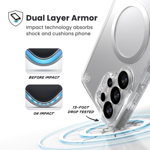 Speck Presidio Perfect-Clear Magnet - Etui Samsung Galaxy S26 Ultra MagSafe (Clear/Clear/Silver)
