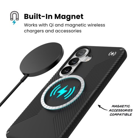 Speck Presidio2 Grip Magnet - Etui Samsung Galaxy S26 MagSafe (Black/Slate Grey/White)