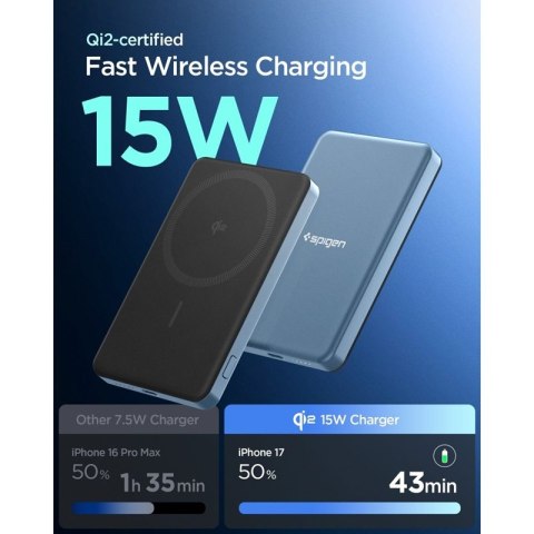 Spigen EA2205MQ Essential - Power Bank MagSafe 5000 mAh 22.5W Qi2 (Teal Blue)