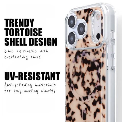 Crong Deluxe MAG Cover - Etui iPhone 17 MagSafe (Blonde Tortoise)