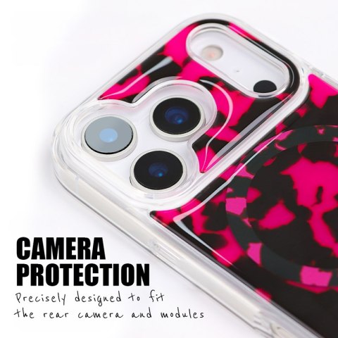 Crong Deluxe MAG Cover - Etui iPhone 17 Pro Max MagSafe (Pink Tortoise)