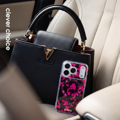 Crong Deluxe MAG Cover - Etui iPhone 17 Pro Max MagSafe (Pink Tortoise)