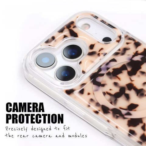 Crong Deluxe MAG Cover - Etui iPhone 17 Pro MagSafe (Blonde Tortoise)