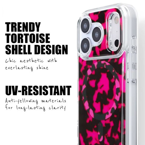 Crong Deluxe MAG Cover - Etui iPhone 17 Pro MagSafe (Pink Tortoise)