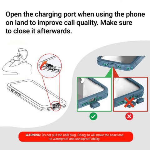 Crong Seal Cover - Wodoodporne etui IP68 do iPhone 16 Pro (morski)